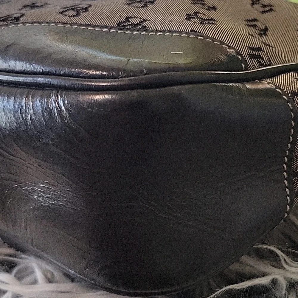 Dooney & Bourke Black and Gray Shoulder Bag with Monogram 10.25" Long X 10" High - Picture 9 of 15